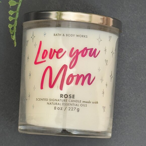 BBW Love You Mom Rose Bath & Body Works Single Wick Candle - Picture 5 of 10